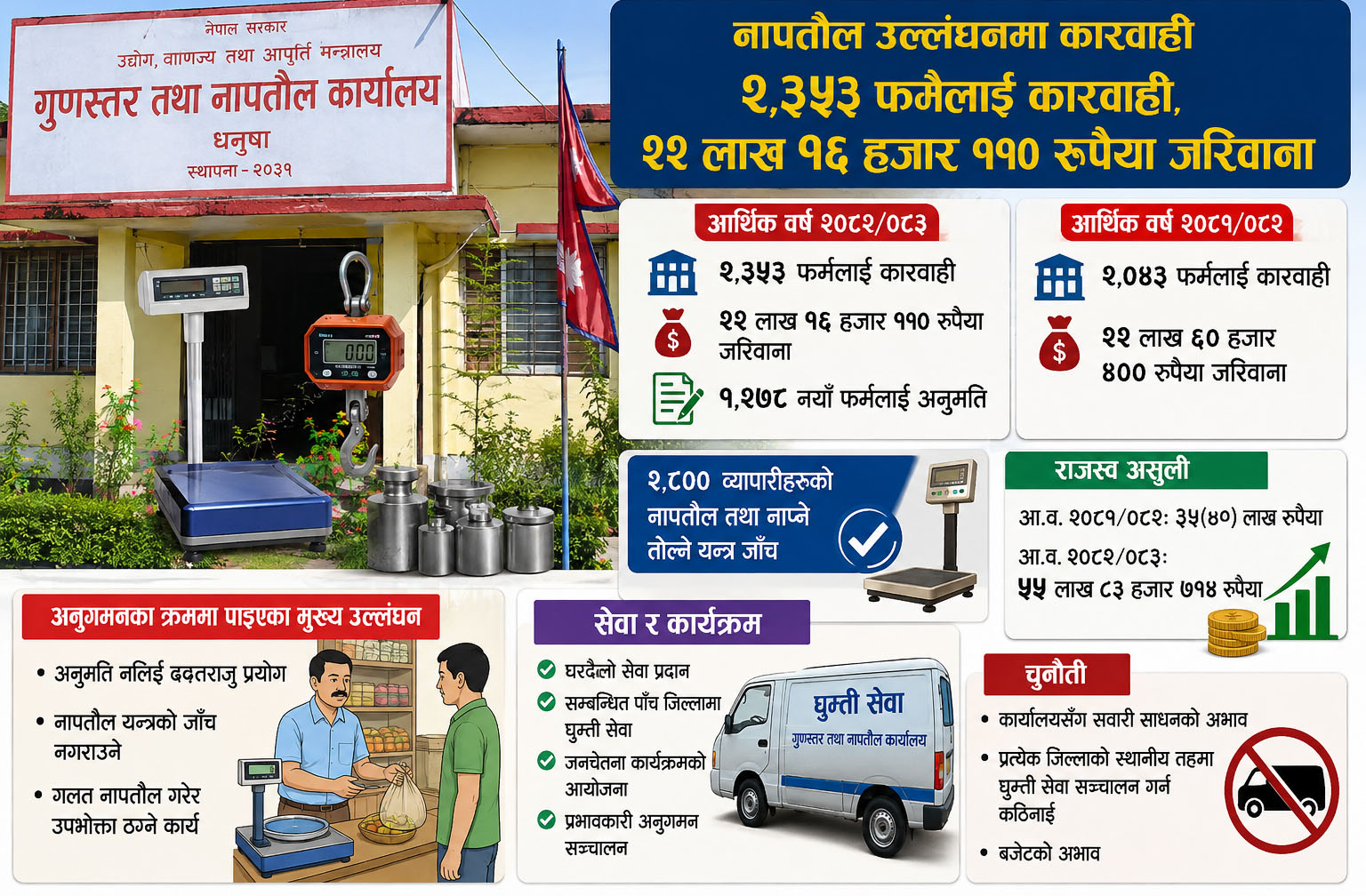 पाँच जिल्लामा २ हजारभन्दा बढी फर्मलाई कारवाही